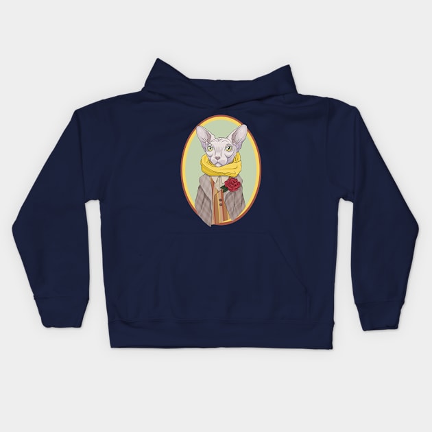 Mr. Sphynx cat Kids Hoodie by ArtFork